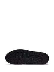 Nike Black Air Max 90 Leather Trainers - Image 8 of 12