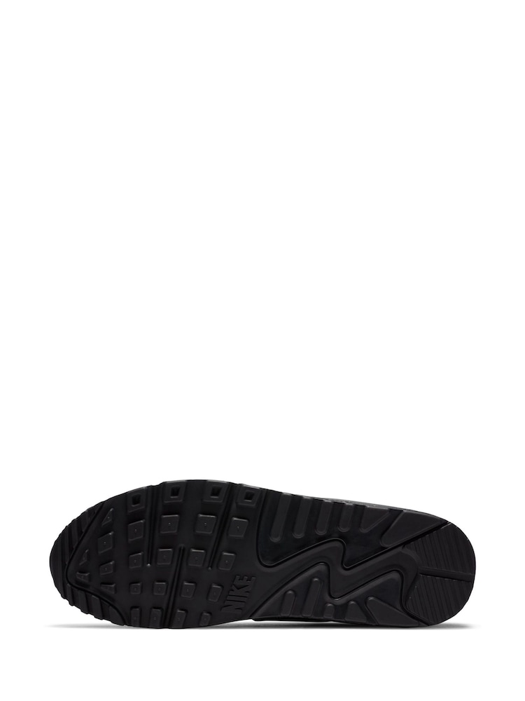 Nike Black Air Max 90 Leather Trainers - Image 8 of 12