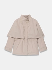 Mint Velvet Cotton Cape Detail Jacket - Obraz 7 z 8