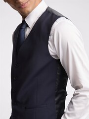 Ted Baker Navy Blue Premium Panama Skinny Fit Suit Waistcoat - Image 3 of 3