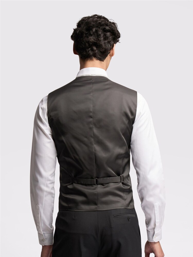 Ted Baker Premium Black Panama Slim Waistcoat - Image 2 of 3