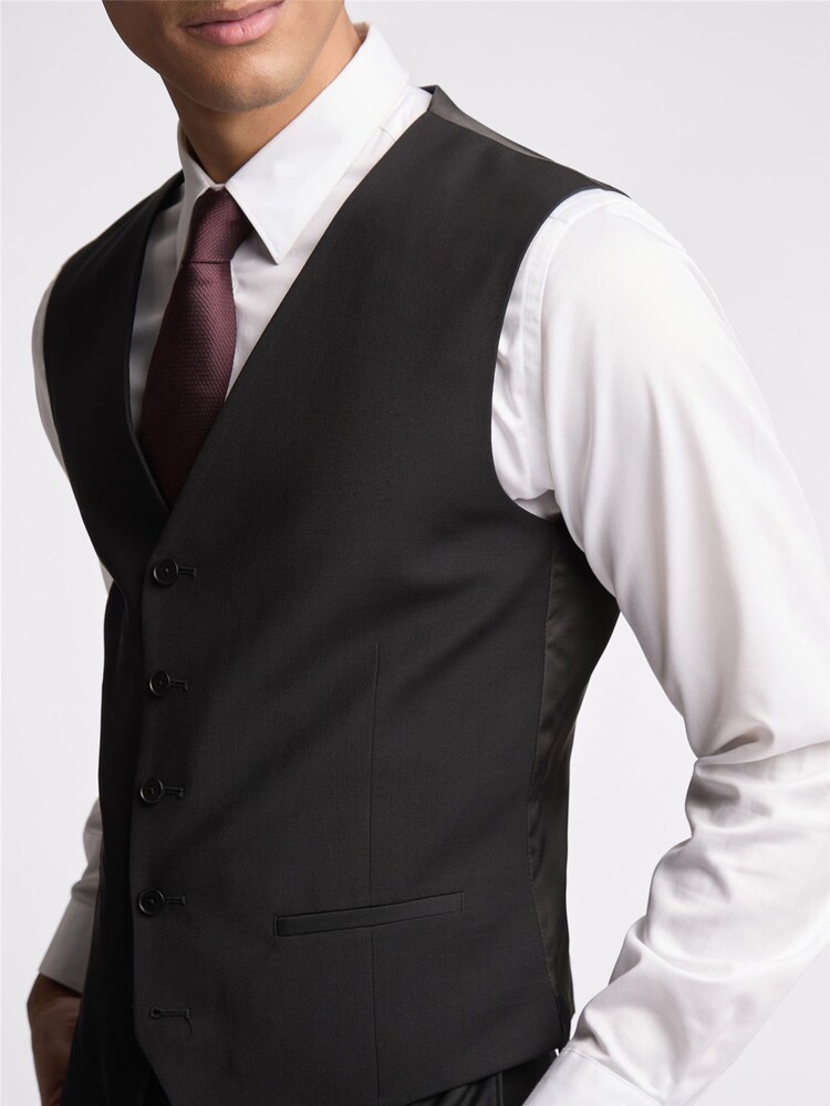 Ted Baker Premium Black Panama Slim Waistcoat - Image 3 of 3