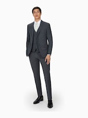 Ted Baker Prem Charcoal Panama Slim Suit: Trousers - Image 3 of 5