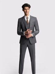 Ted Baker Grey Prem Charcoal Panama Slim Suit: Jacket - Image 2 of 8