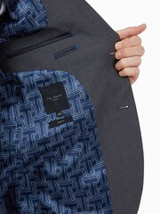 Ted Baker Grey Prem Charcoal Panama Slim Suit: Jacket - Image 8 of 8