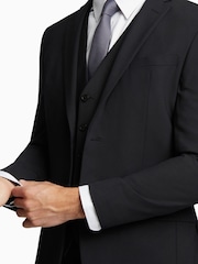 Ted Baker Premium Black Panama Slim Suit: Jacket - Image 4 of 6