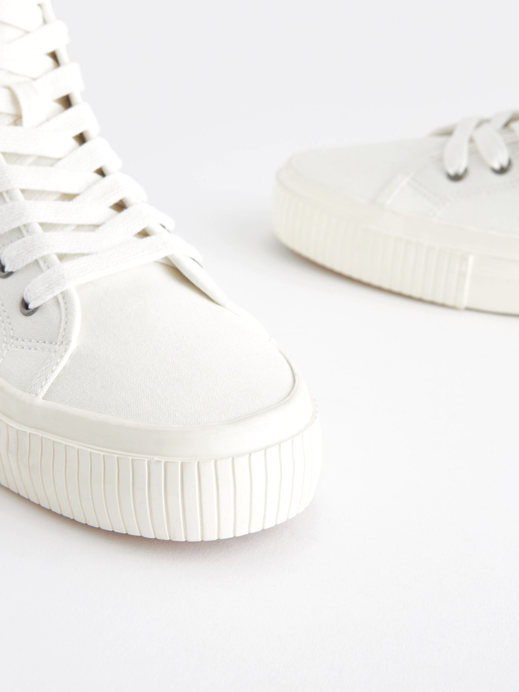 Buy White Canvas High Top Trainers from Next Luxembourg