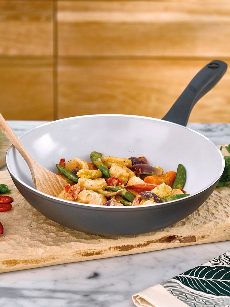 Prestige Grey Earth Pan 28cm Wok - Image 1 of 4