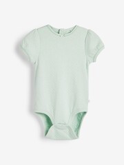 Pastel Pointelle 5 Pack Short Sleeve Baby Bodysuits - Image 5 of 11