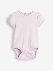 Pastel Pointelle 5 Pack Short Sleeve Baby Bodysuits - Image 6 of 11