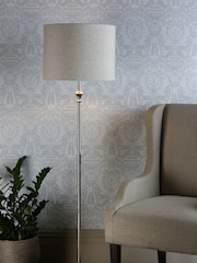 Laura Ashley Polished Nickel Highgrove Complete Floor Lamp - Image 1 of 5