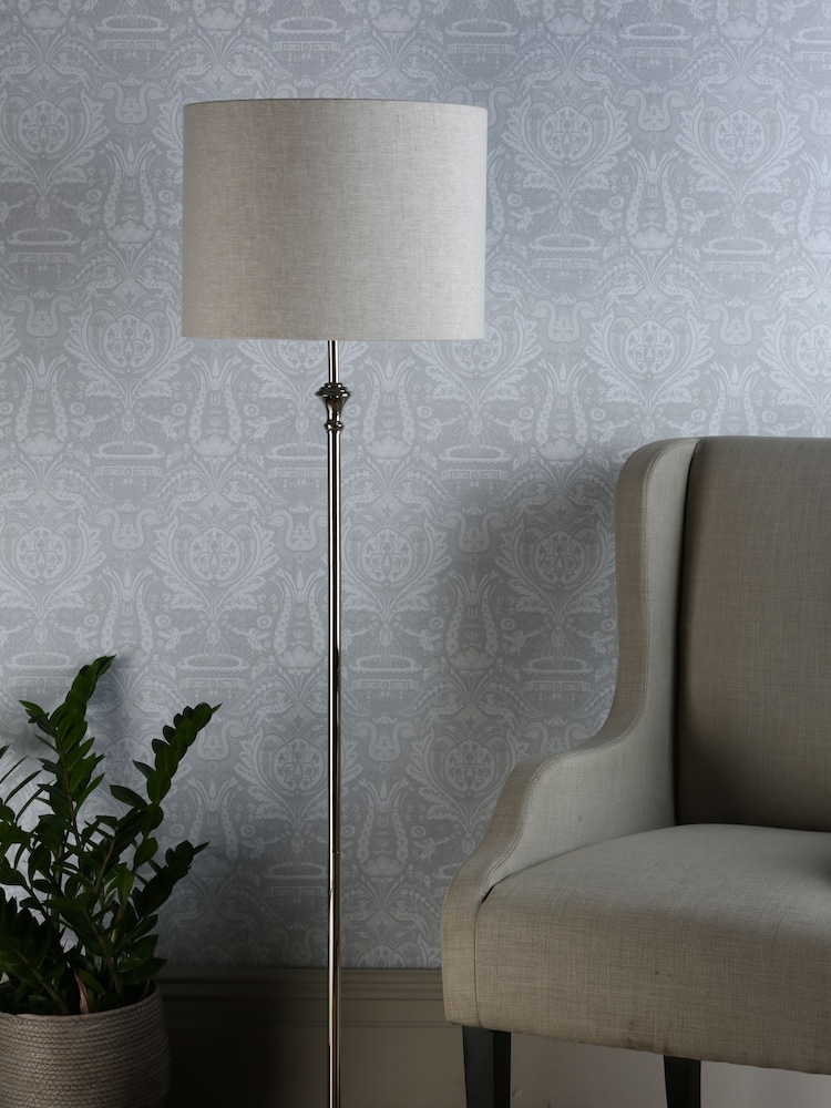 Laura Ashley Polished Nickel Highgrove Complete Floor Lamp - Image 2 of 5
