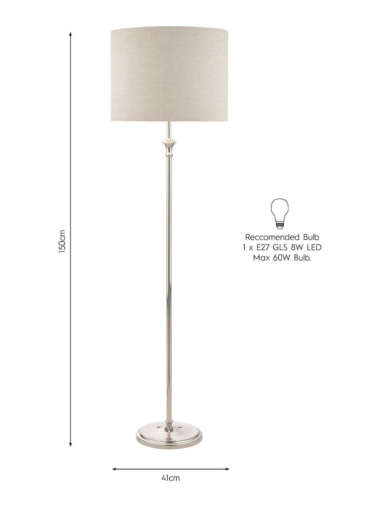 Laura Ashley Polished Nickel Highgrove Complete Floor Lamp - Image 5 of 5