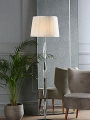 Laura Ashley Polished Chrome Blake Cut Glass Crystal Floor Lamp Base - Image 2 of 5
