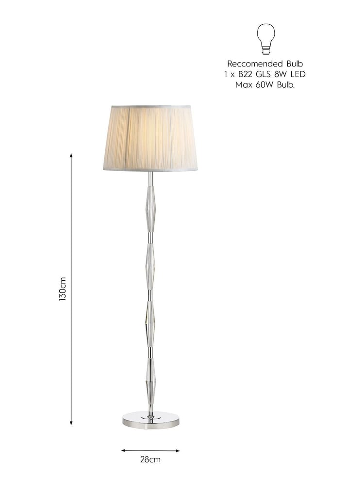 Laura Ashley Polished Chrome Blake Cut Glass Crystal Floor Lamp Base - Image 5 of 5