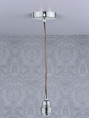 Laura Ashley Polished Nickel Flute Luxury Ceiling Light Suspension Kit - Image 1 of 3