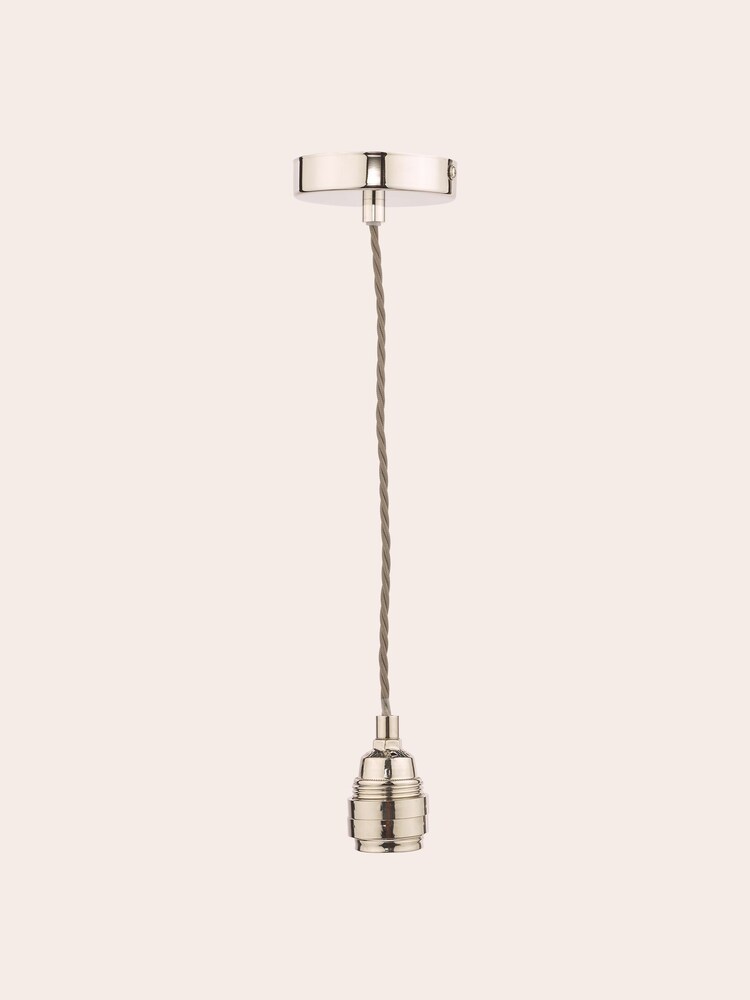 Laura Ashley Polished Nickel Flute Luxury Ceiling Light Suspension Kit - Image 2 of 3