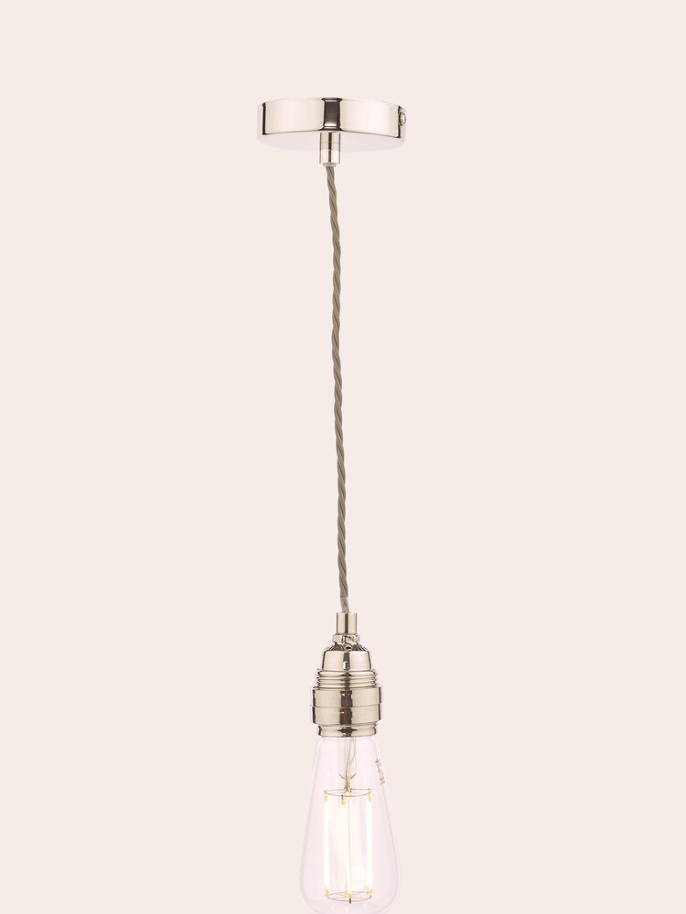 Laura Ashley Polished Nickel Flute Luxury Ceiling Light Suspension Kit - Image 3 of 3