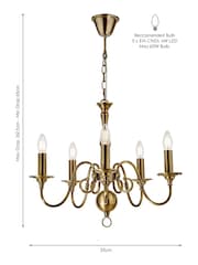 Laura Ashley Antique Brass Winchester 5 Light Pendant Light - Image 5 of 5