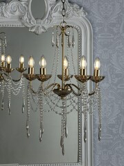 Laura Ashley Satin Gold Aisling 5 Light Crystal Chandelier - Image 1 of 4