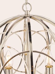 Laura Ashley Polished Nickel Orbital 3 Light Globe Pendant Ceiling Light - Image 5 of 6