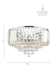 Laura Ashley Chrome Vienna Flush Fitting Light - Image 3 of 3