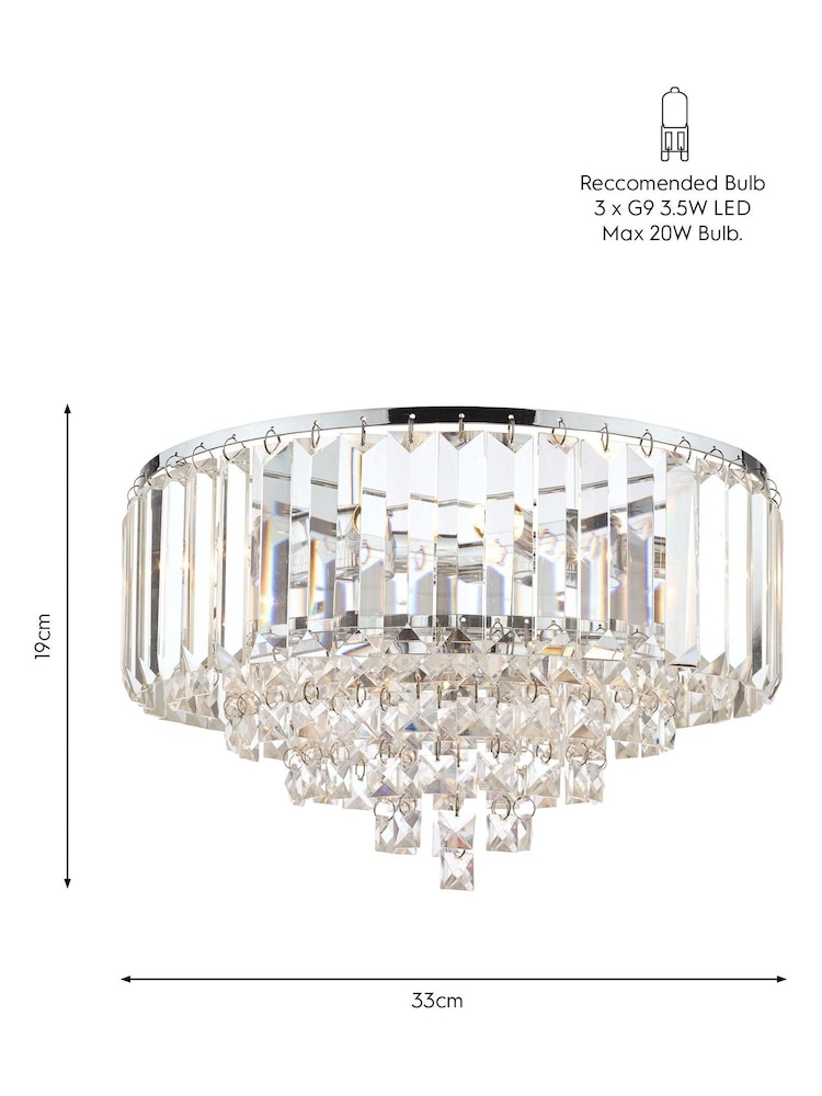Laura Ashley Chrome Vienna Flush Fitting Light - Image 3 of 3