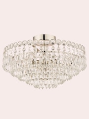 Laura Ashley Polished Nickel Enid Cut Glass 5 Light Semi Flush Chandelier Ceiling Light - Image 3 of 4