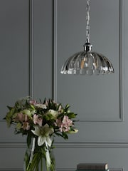 Laura Ashley Clear Salisbury Chrome Pendant Ceiling Light - Image 1 of 3