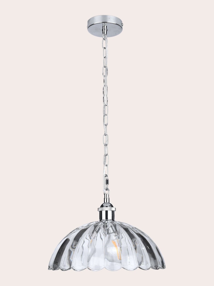 Laura Ashley Clear Salisbury Chrome Pendant Ceiling Light - Image 2 of 3