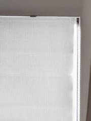 White Ready Made Blackout Roman Blind Textured Tassel Edge - Image 2 of 6