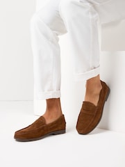 Brown Suede Penny Loafers - Image 2 of 10