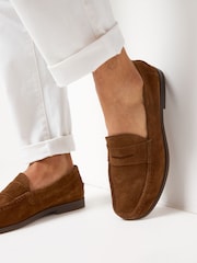 Brown Suede Penny Loafers - Image 3 of 10