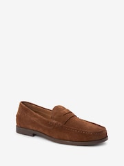 Brown Suede Penny Loafers - Image 6 of 10