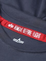 Alpha Industries Grey 100% Cotton Fighter Squadron T-Shirt - Image 3 of 4