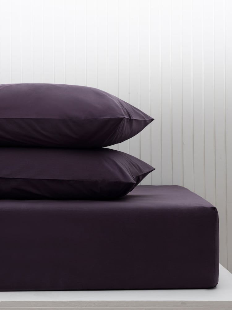 Purple Blackberry Cotton Rich Deep Fitted Sheet - Image 1 of 2