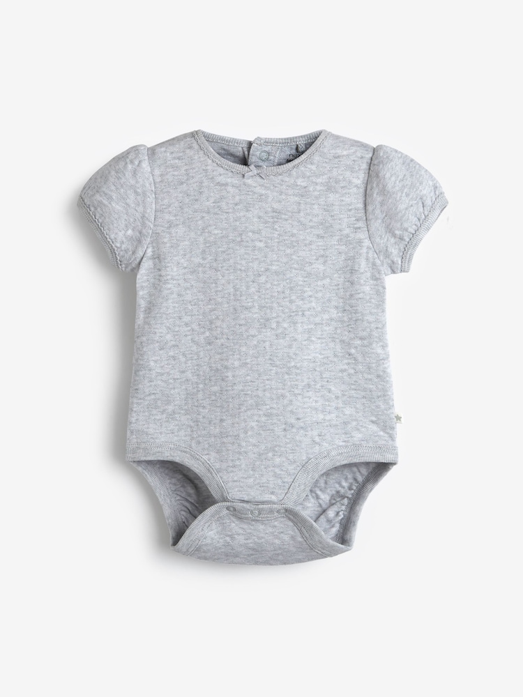 Pink/Cream Pointelle 5 Pack Short Sleeve Baby Bodysuits - Image 2 of 8