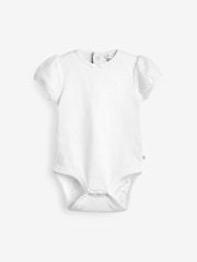 Pink/Cream Pointelle 5 Pack Short Sleeve Baby Bodysuits - Image 3 of 8