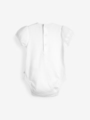 Pink/Cream Pointelle 5 Pack Short Sleeve Baby Bodysuits - Image 7 of 8