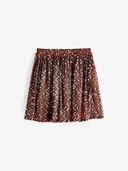 Bronze Sequin Sequin Foil Sparkle Party Skirt (3-16yrs) - Image 2 of 3