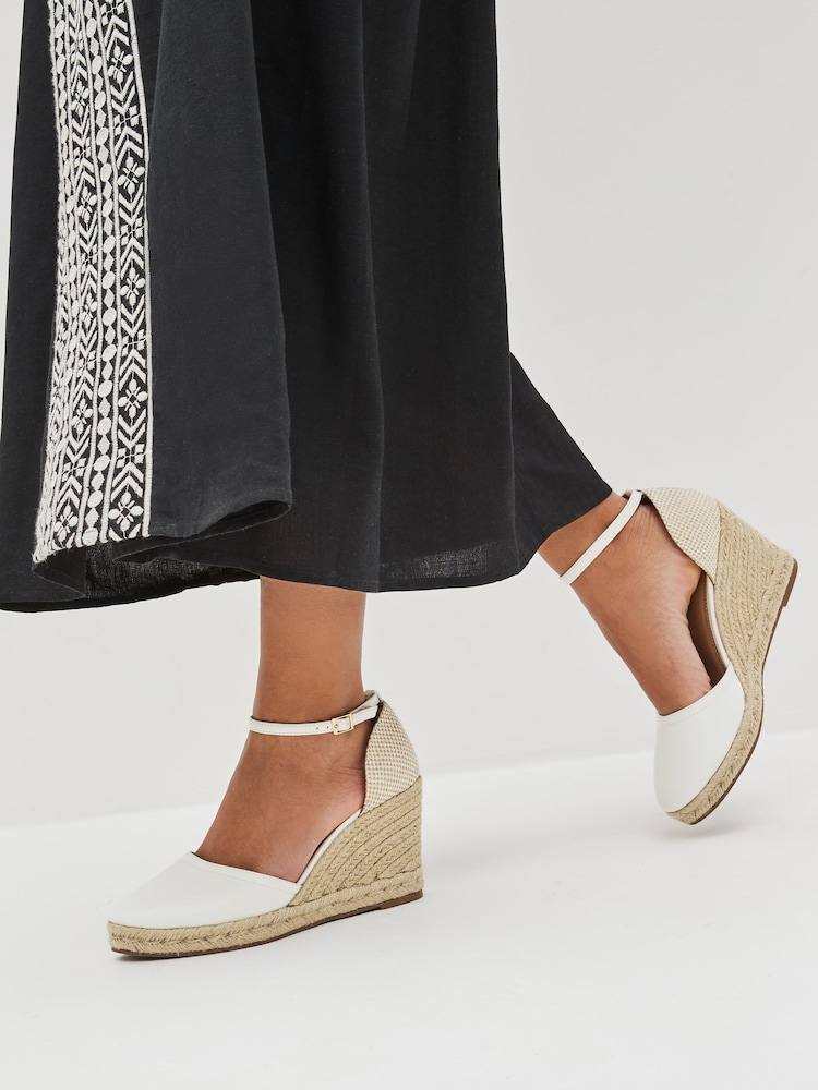 White Forever Comfort® Closed Toe High Wedges - Image 1 of 6