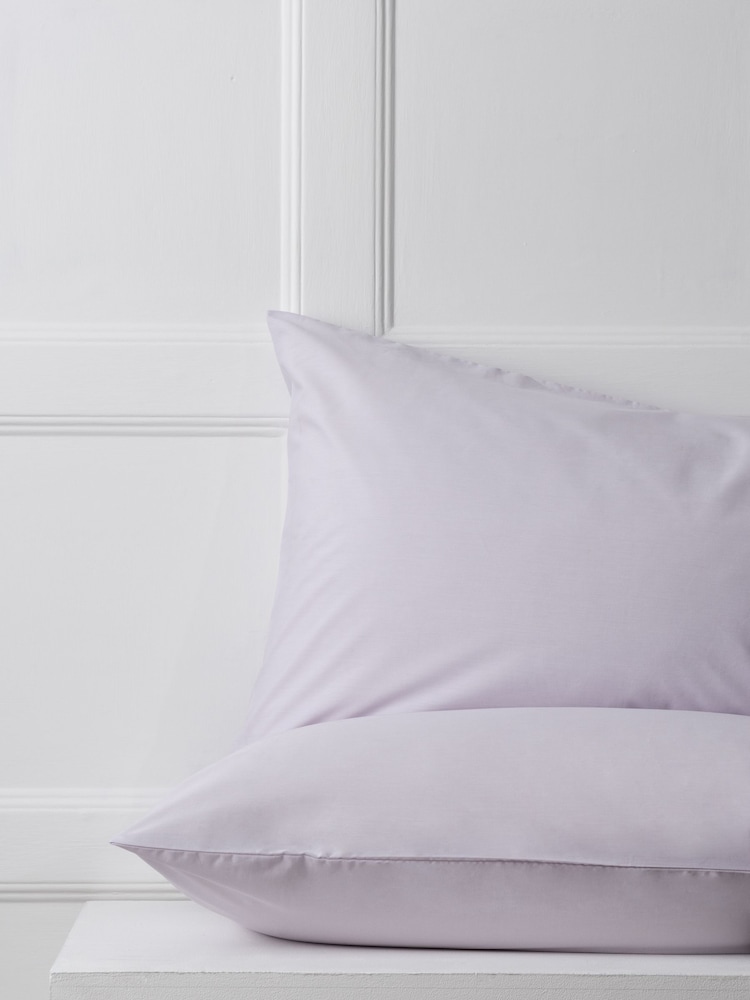 Set of 2 Puple Lilac Cotton Rich Pillowcases - Image 1 of 2