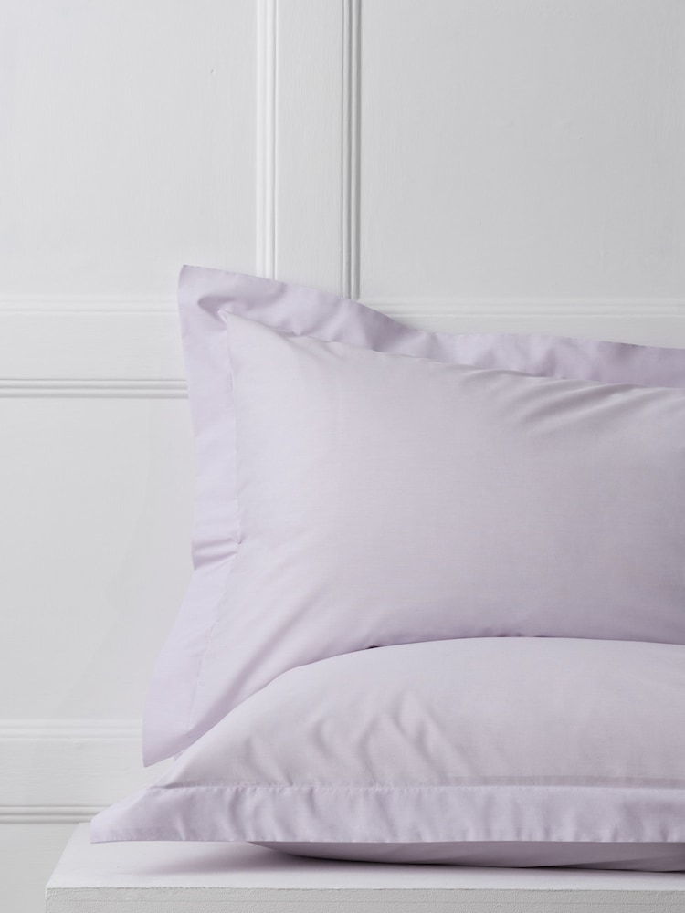 Set of 2 Puple Lilac Cotton Rich Pillowcases - Image 2 of 2