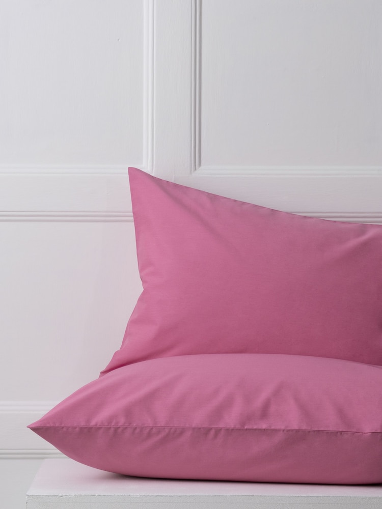 Set of 2 Pink Bright Cotton Rich Pillowcases - Image 1 of 2