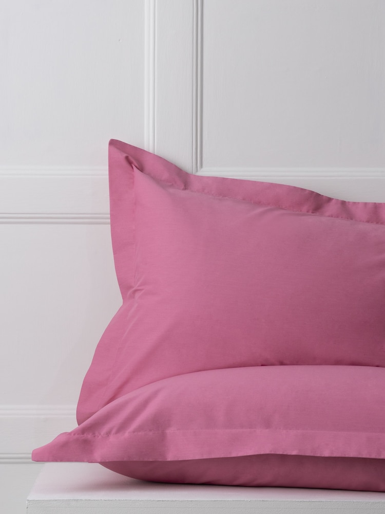 Set of 2 Pink Bright Cotton Rich Pillowcases - Image 2 of 2