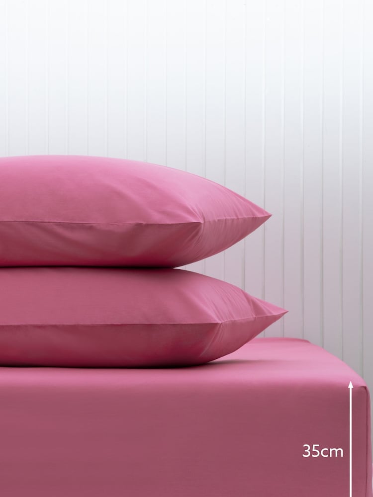 Pink Bright Cotton Rich Deep Fitted Sheet - Image 2 of 2 Pink Bright Cotton Rich Deep Fitted Sheet - Image 2 of 2