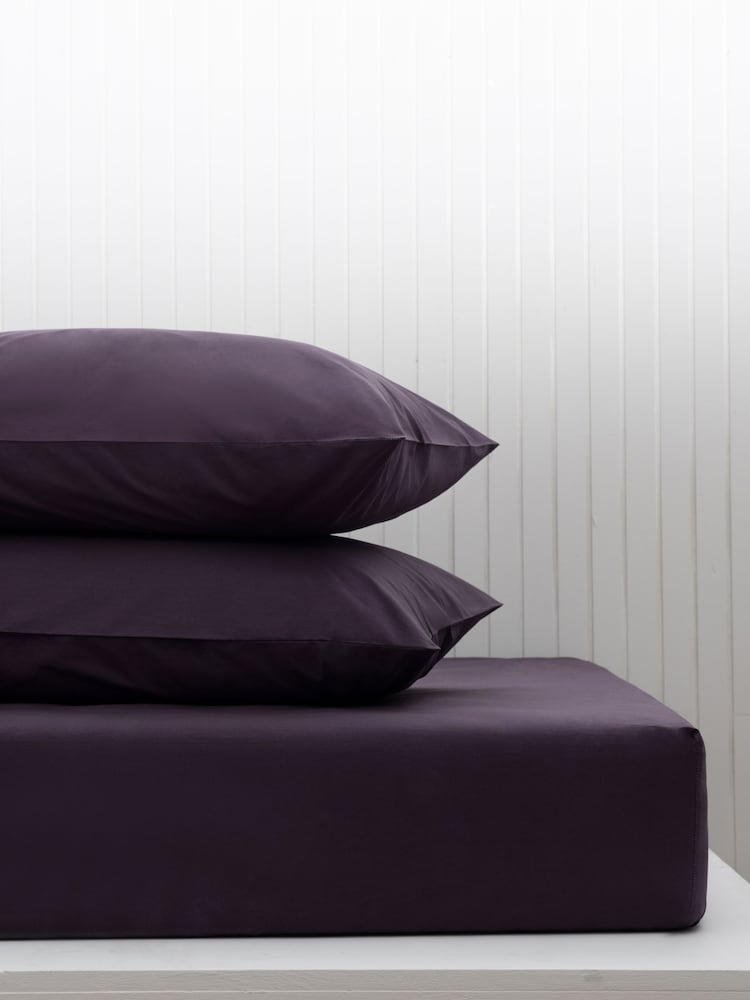 Purple Blackberry Cotton Rich Fitted Sheet - Image 1 of 2 Purple Blackberry Cotton Rich Fitted Sheet - Image 1 of 2
