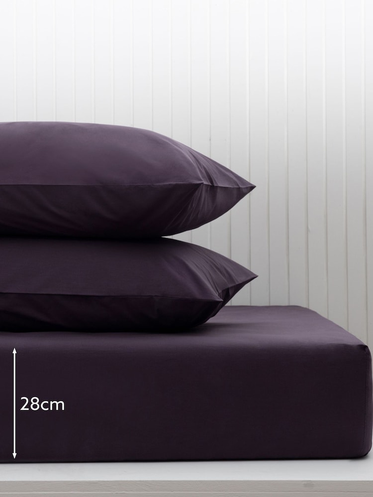 Purple Blackberry Cotton Rich Fitted Sheet - Image 2 of 2 Purple Blackberry Cotton Rich Fitted Sheet - Image 2 of 2