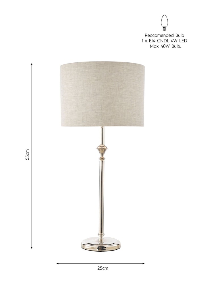 Laura Ashley Polished Nickel Highgrove Table Lamp - Image 5 of 5 Laura Ashley Polished Nickel Highgrove Table Lamp - Image 5 of 5
