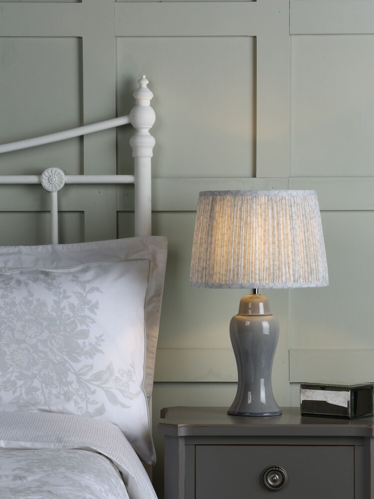 Laura Ashley Pale Slate Grey Regina Crackle Grazed Ceramic Table Lamp Base - Image 2 of 4